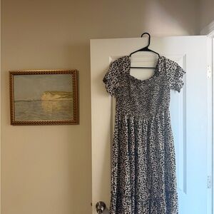 Chic Black and White Midi Dress